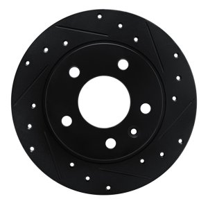 Buick Encore GX Brake Rotor (1) - Rear Right - R1 Concepts - Drilled & Slotted - Black - `20-`25